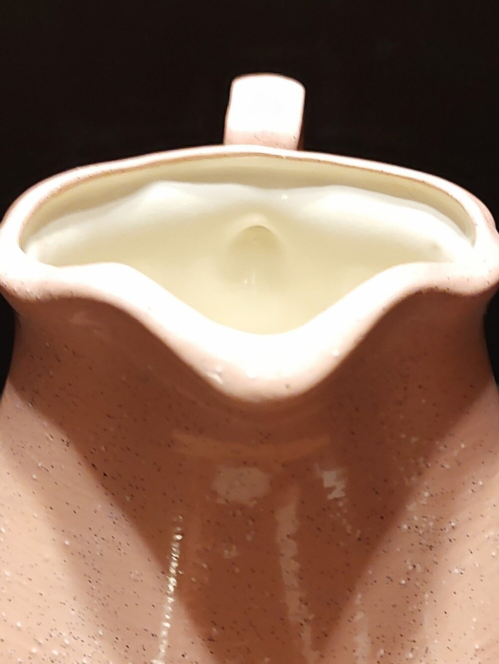 🌷🩷🌷Lovely Vtg 80's Hand Crafted Victorian Inspired Rose Pink Speckled Pottery - Picture 13 of 16